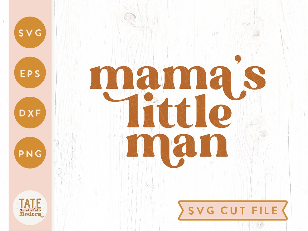 Mama's Little Man SVG Cut File Minimal Retro Boy Svg for - Etsy