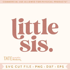 Kleine Sis SVG Datei - Retro kleine Schwester svg, Retro neue Baby svg, Töchter svg, kleine sis png - kommerzielle Nutzung, digitale Datei