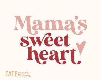 Mama's sweetheart SVG cut file, Baby Valentine shirt svg, Little girl boy Valentine Retro Valentines day svg - Commercial Use, Digital File