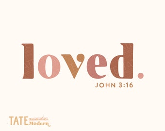 Amor Juan 3:16 svg, San Valentín cristiano retro svg, png cristiano minimalista - Uso comercial, Archivo digital