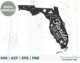 Vintage Florida SVG cut file - Florida home svg, Sunshine state svg, Miami svg, Orlando svg, Florida beach svg- Commercial Use, Digital File