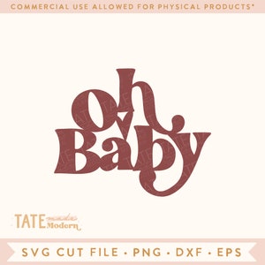 Oh Baby Boho SVG bestand knippen, Boho Baby Shower Cake Topper SVG, Baby boho Valentijnsdag SVG, Gender reveal SVG - Commercieel Gebruik, Digitaal Bestand