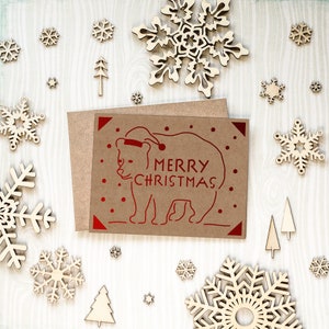 Cricut Joy Merry Christmas Bear SVG Insert Card, plantilla de tarjeta svg de vacaciones, tarjeta de Navidad moderna animal svg - Uso PERSONAL, Archivo Digital