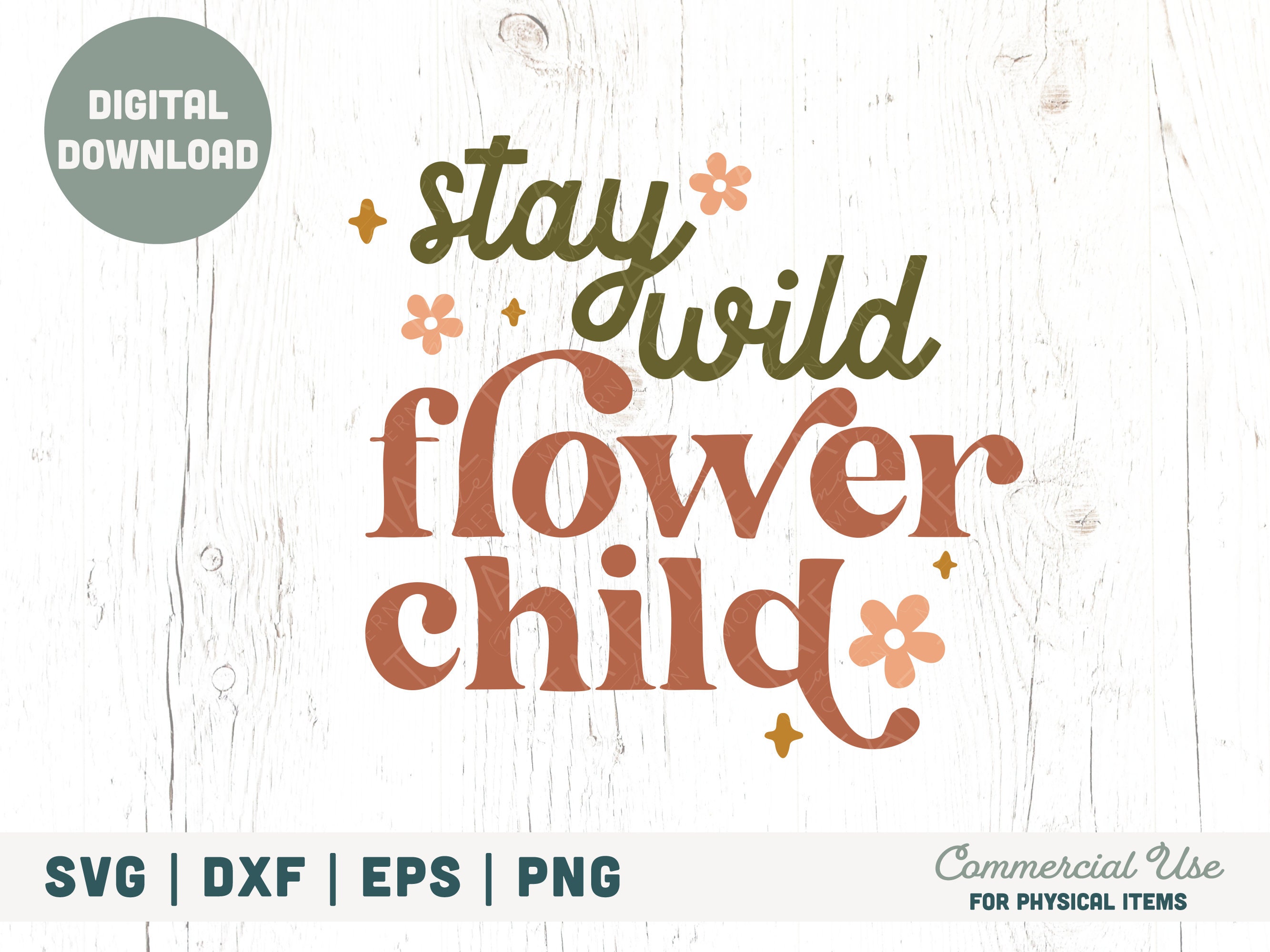 Stay Wild Flower Child SVG Cut File Boho Girl Shirt Svg | Etsy