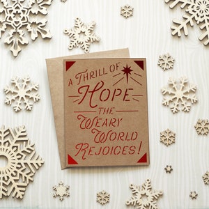 Cartão de inserção SVG Cricut Joy A Thrill of Hope, modelo de cartão O Holy Night Hymn Svg, cartão SVG cristão de Natal - uso PESSOAL, arquivo digital