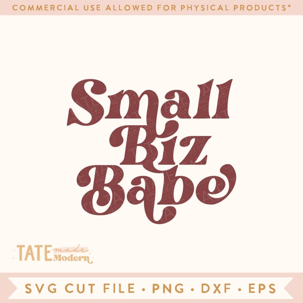 Small biz babe SVG cut file - Retro Boss lady small business owner svg, Boss mom motivational woman svg- Commercial Use, Digital File