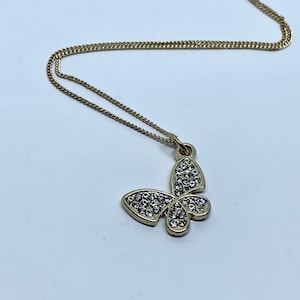 Crystal Butterfly Pendant Necklace: Dainty Handmade Jewelry