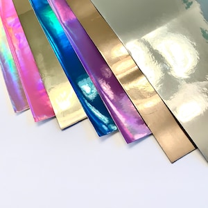 Holographic Faux Leather Sheets: Mirrored Craft Vinyl, DIY Earrings & Hair Bows