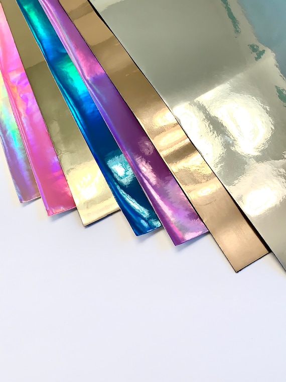 Holographic Faux Leather Sheets: Mirrored Craft Vinyl, DIY Earrings & Hair Bows