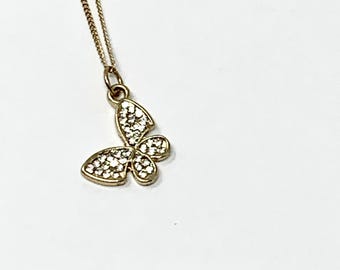 Butterfly, Unicorn, 3 Layered, Circle Rhinestone Pendant /Necklace, Dainty Jewelry ##15