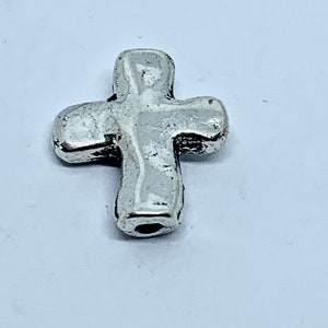 6PCS Hammered Cross Beads: Metal, Wooden, Howlite Spacer Beads