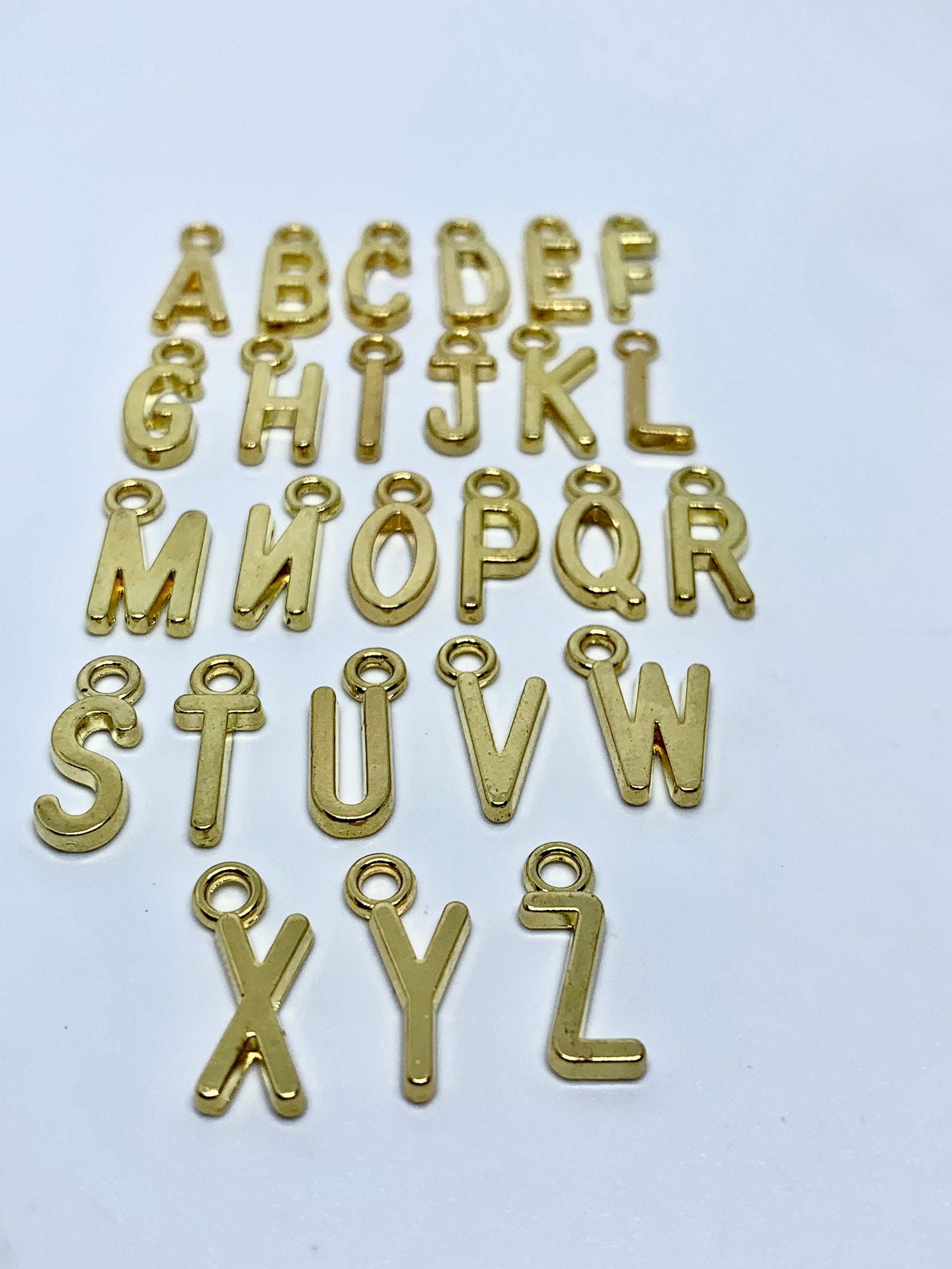 Letter Charms Jewelry Making Supplies Initial Charm Etsy