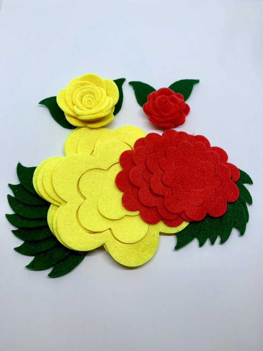 Felt Flower Pre Cut Die Cut Felt Flower 12PCS Rose2 Size Etsy