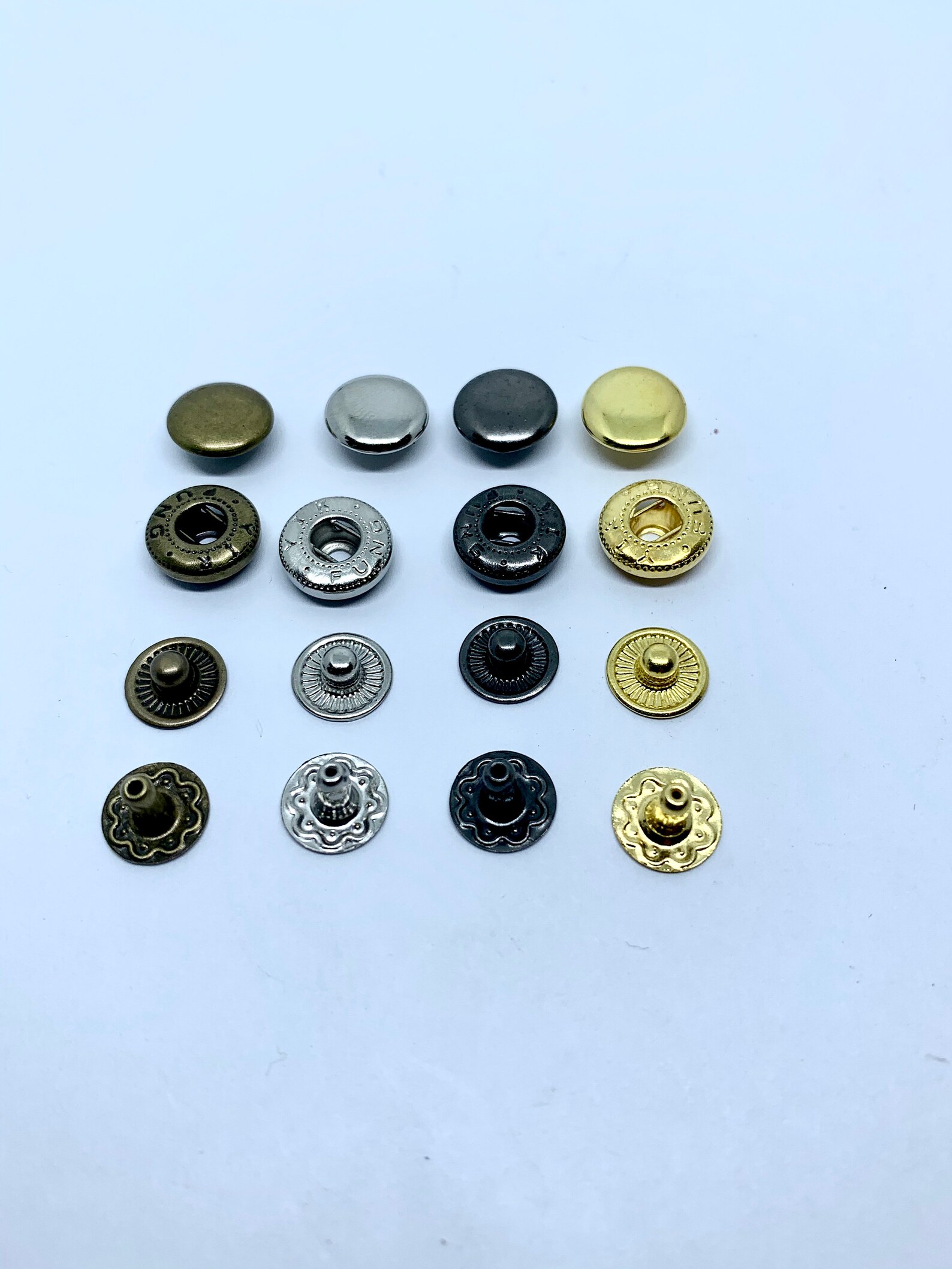 Press Studs Metal Press Studs 4 Part 15 Sets 10mm Snap Etsy