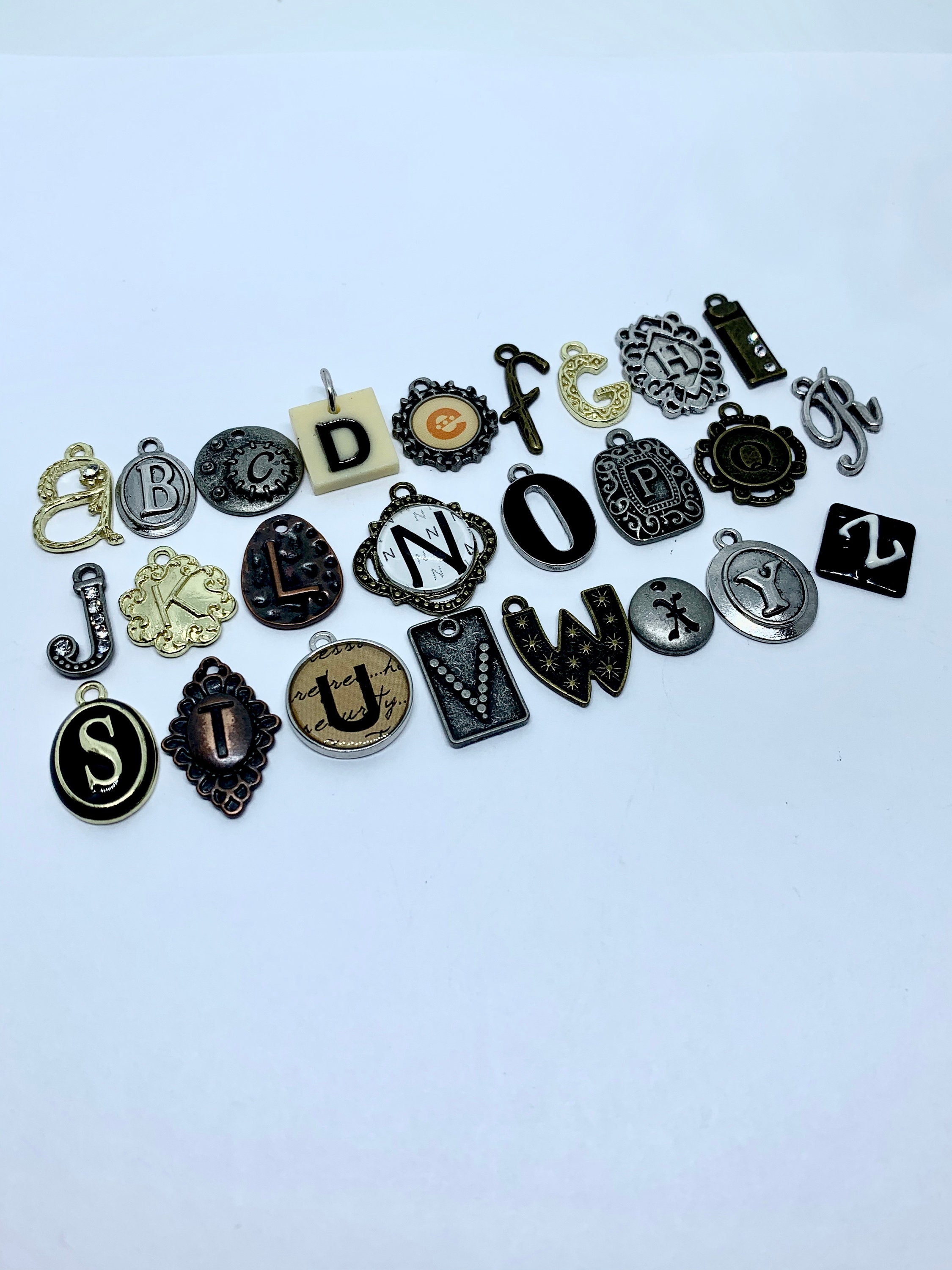 Letter Charms Jewelry Making Supplies Initial Charm Etsy