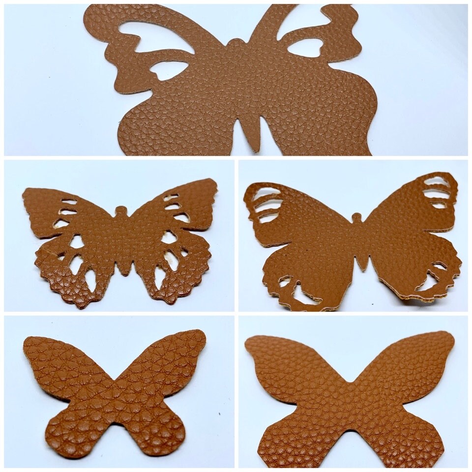 Butterfly Leather Die Cuts Faux Leather Butterfly Die Cut Etsy