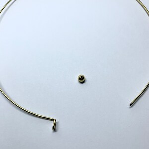 Neck wire, Round Metal Wire Choker Necklace,1.5 MM Thickness, Easy Wear Choker, End Metal Ball Neck wire, Screwed Ball, Jewelry Supplies303 image 5