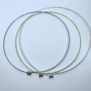 Neck wire, Round Metal Wire Choker Necklace,1.5 MM Thickness, Easy Wear Choker, End Metal Ball Neck wire, Screwed Ball, Jewelry Supplies303 image 1