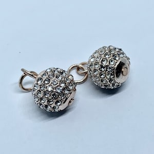 Micro Pave Crystal Ball Charm: Gold or Rose Gold Pendant