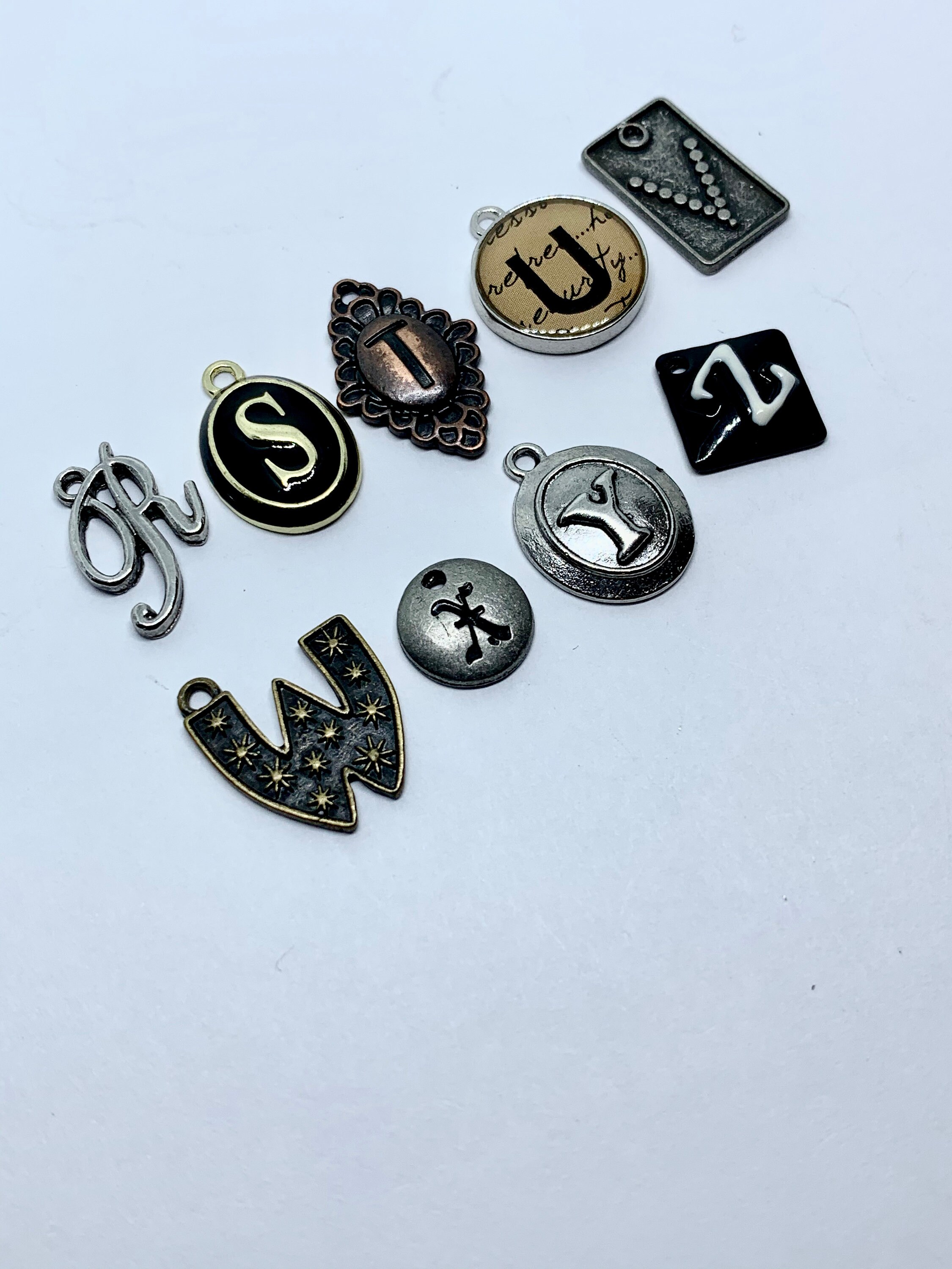 Letter Charms Jewelry Making Supplies Initial Charm Etsy