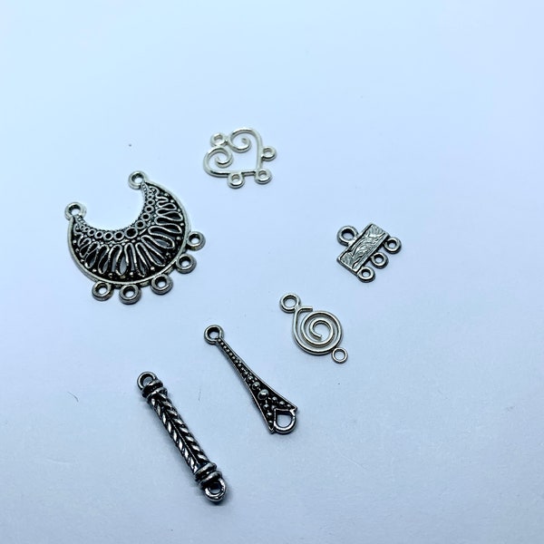 Connectors, Ornate Connectors,1, 3, 5 Loops Connector, Swirls, Braid, Chandelier Connector, Jewelry Findings, Bracelet, Necklace Supply#319