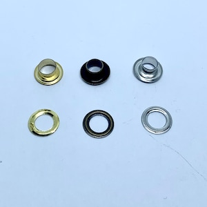 Metal Eyelet Grommets: 20 Sets, Gold, Bronze, Rhodium (2mm-5mm)