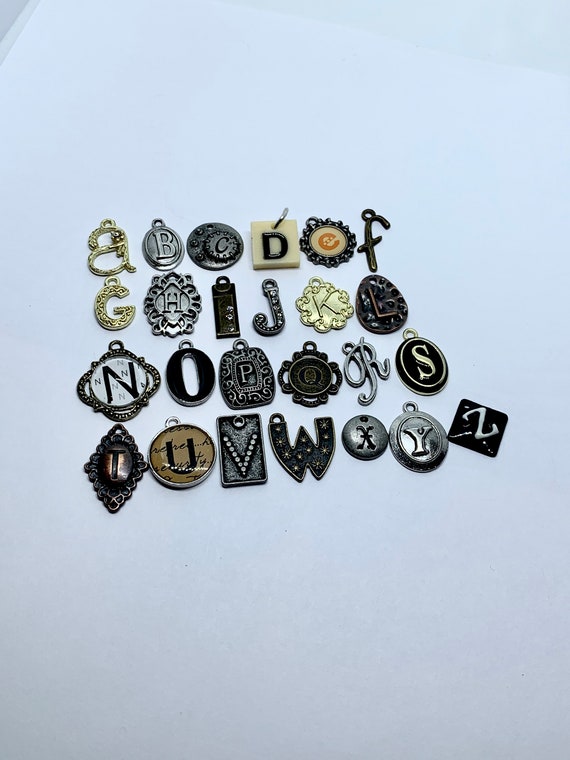 Letter Charms Jewelry Making Supplies Initial Charm Etsy