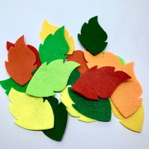 Felt Leaves Die Cuts: Assorted Colors, DIY Craft Project (Set of 22)