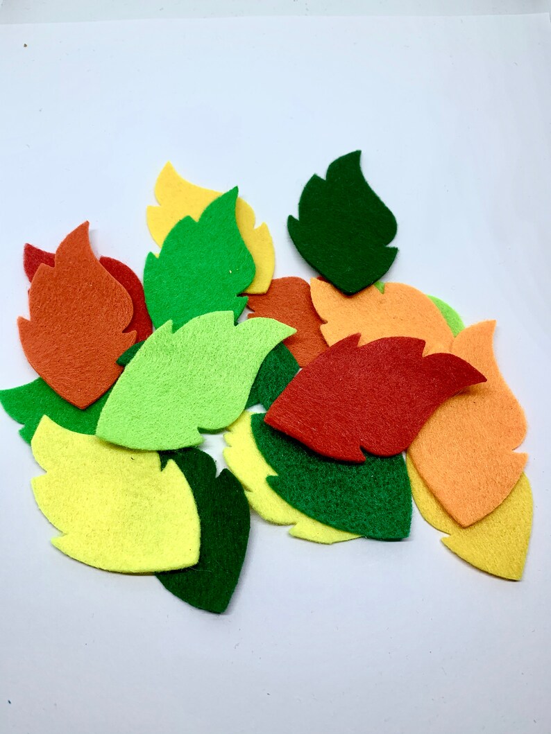 Felt Leaves Die Cut Set of 22 Felt Leaves Pre Cuts You Etsy