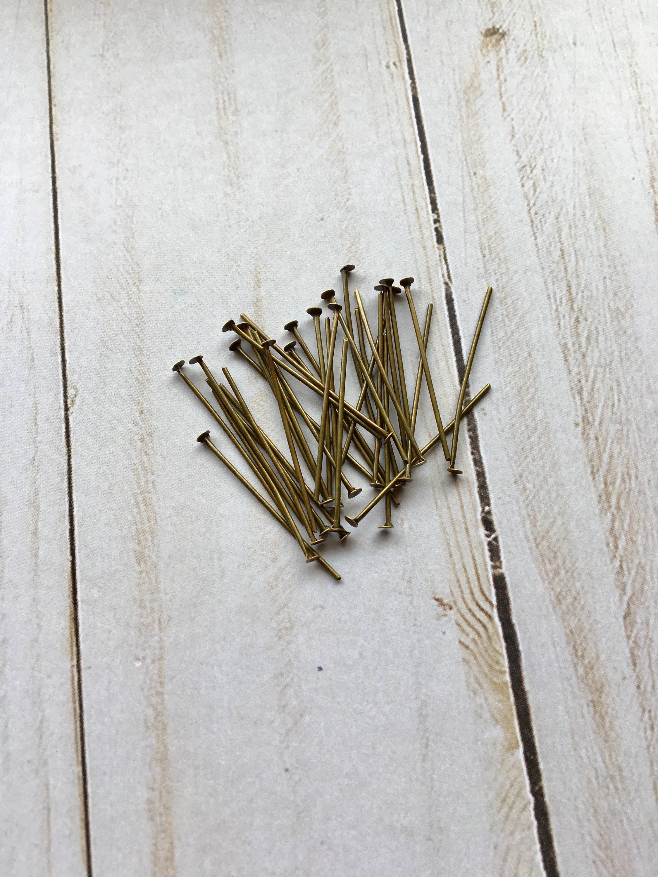 Head Pin Flat Head Pins for Jewelry Makingsupplies Rhodium Etsy