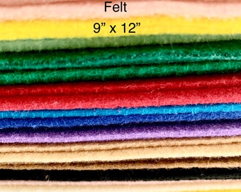 Felt Sheets, 2mm Soft Felt Sheets, Felt Craft, 9x12"Individual Felt Sheets, DIY Art & Craft, ECO-FL Premium Felt Pieces, Choose Own Color#43