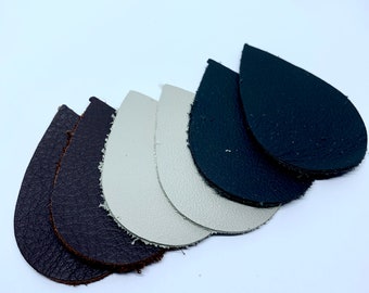 Real Leather Die Cuts: Teardrop & Leaf Shapes, Jewelry Supplies
