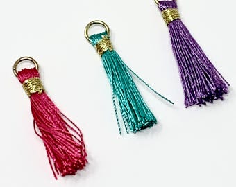 Silky Nylon Tassels, Beaded Rhinestone Caps, DIY Jewelry Making