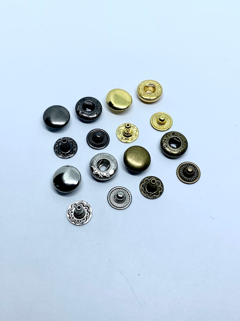 Press Studs Metal Press Studs 4 Part 15 Sets 10mm Snap Etsy