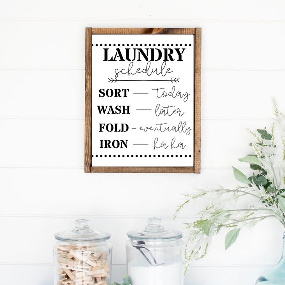 Laundry Schedule Sign Farmhouse Sign Laundry Room Decor | Etsy