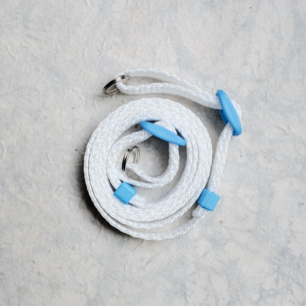 White Blue Handmade Adjustable Strong Woven Camera Strap