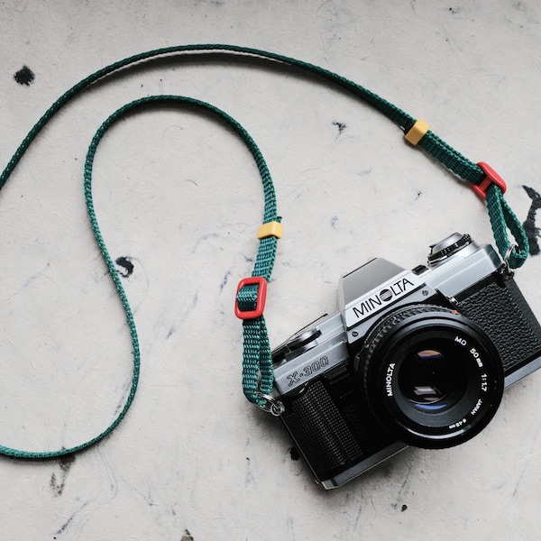 Green Orange Handmade Adjustable Strong Woven Camera Strap