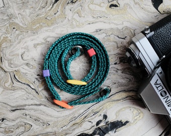 Green Colourful Handmade Adjustable Strong Woven Camera Strap