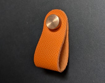 Tirador de gabinete de muebles de cuero con textura de color tostado