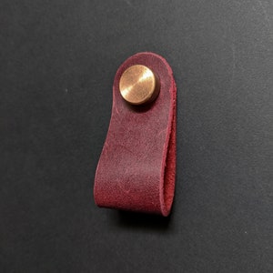 Puxador de armário para móveis de couro envelhecido Borgonha