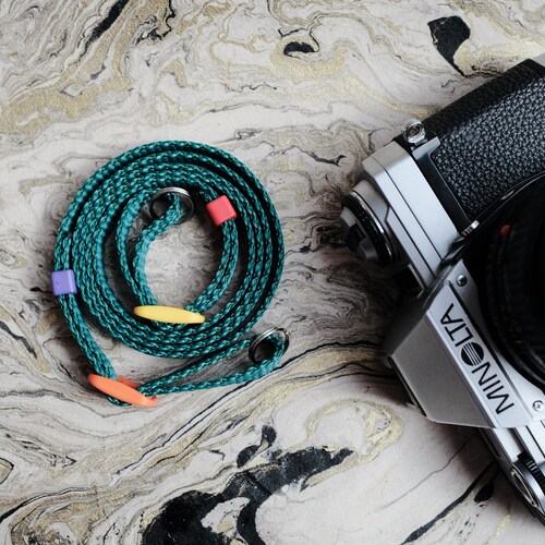 Green Colourful Handmade Adjustable Strong Woven Camera Strap