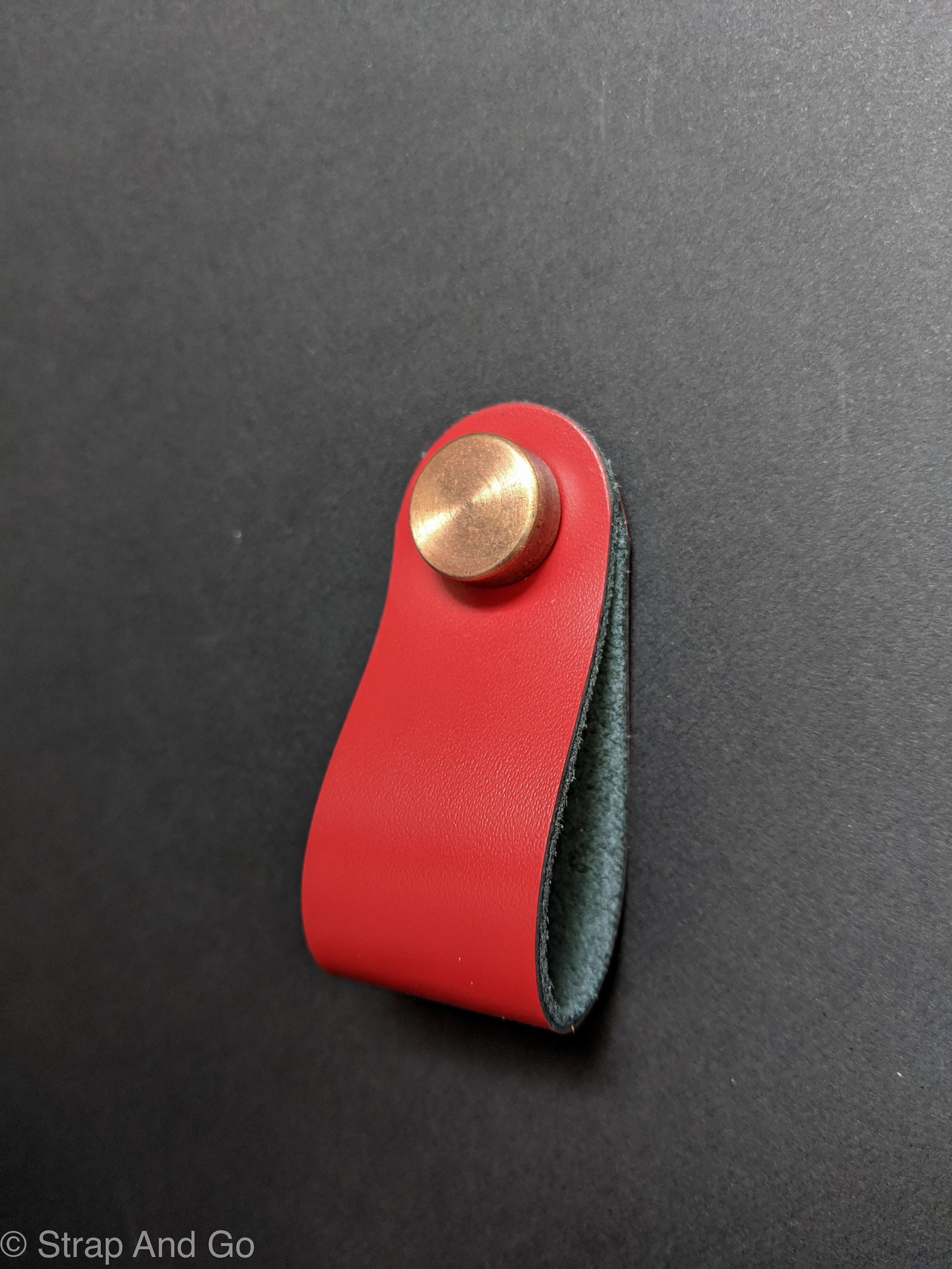 Tirador de gabinete de muebles de cuero rojo/gris | Etsy