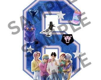 Centro de mesa/decoración con número o letra en 3D / SAJA BOY kpop