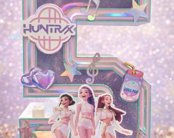 Centro de mesa/decoración/holográfico con número o letra en 3D