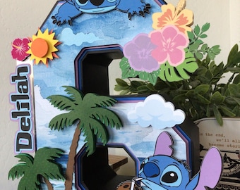 3D-nummer of -letter middenstuk / decor / steek