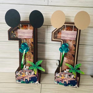 Safari Mickey Mouse 3D Number “1” Birthday Centerpiece