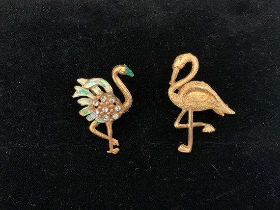 Vintage Flamingo Brooches - image 1