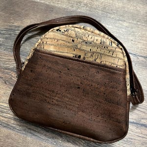 Vegan Handmade Cork  Bowler Bag w/Adjustable Cork Strap