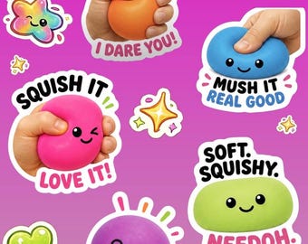 Squishy Sticker Sheet - Water Resistant Journaling Decals