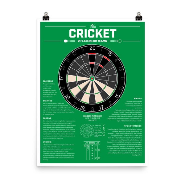 Rules Of Cricket Poster Etsy